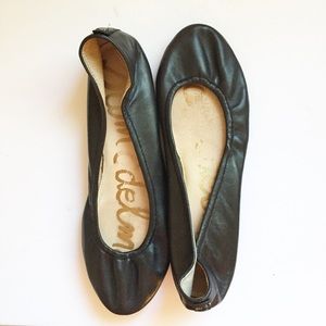 Sam Edelman Noah Leather Black Ballet Flats
